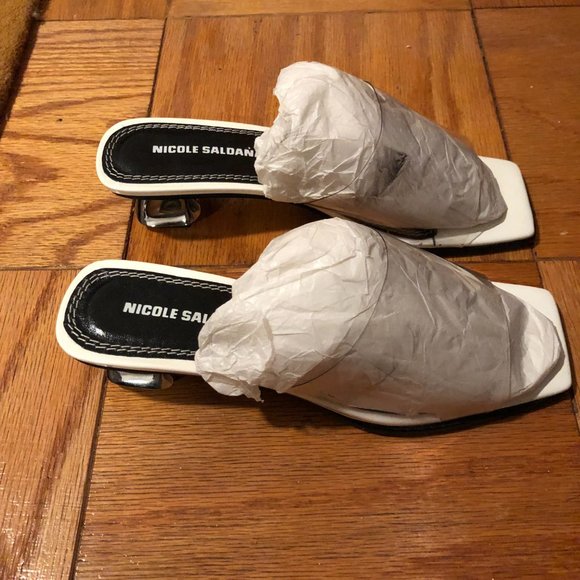 NIB Nicole Saldaña Transparent Sarah Heeled Sandals (Size 38) - Picture 2 of 4